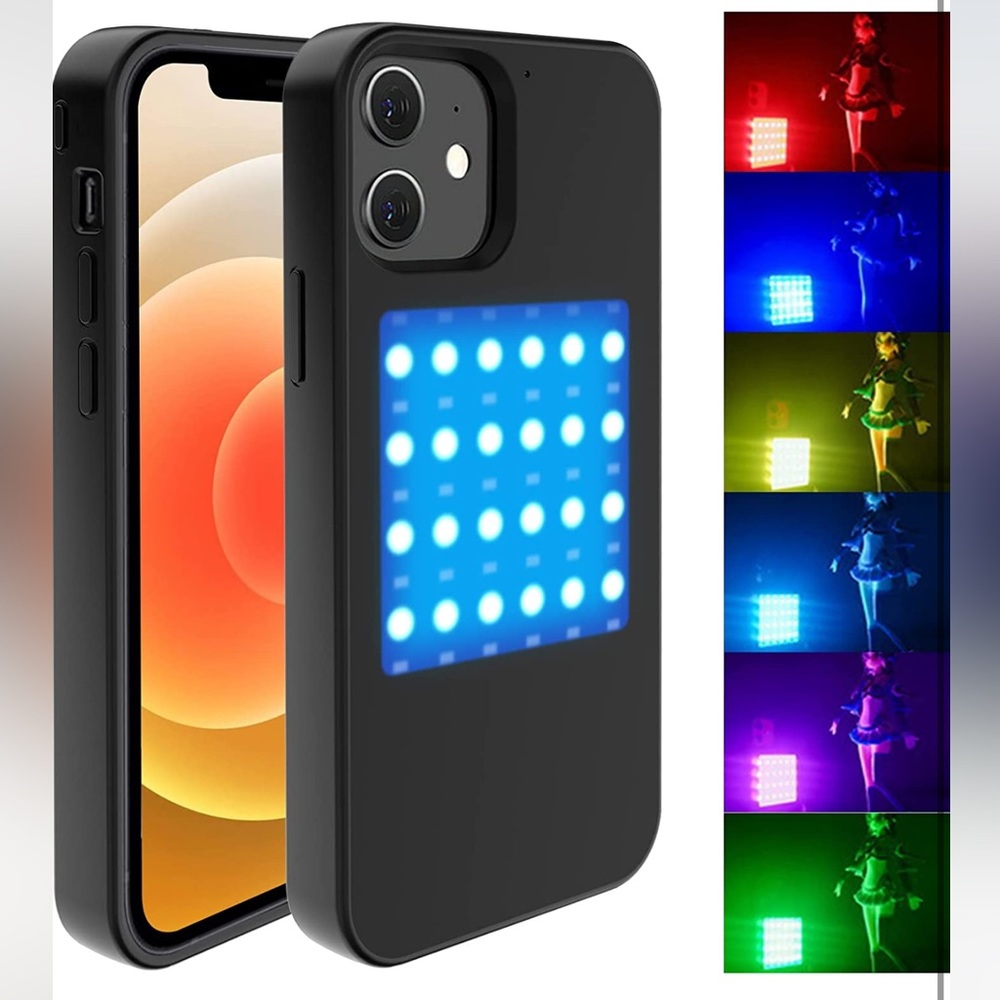 Lighted Selfie Case for iPhone 12/12Pro, Phone Cases for iPhone 12/12Pro Black